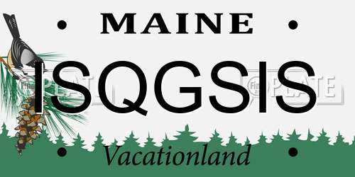 ISQGSIS Maine License Plate
