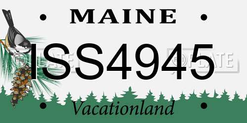 ISS4945 Maine License Plate
