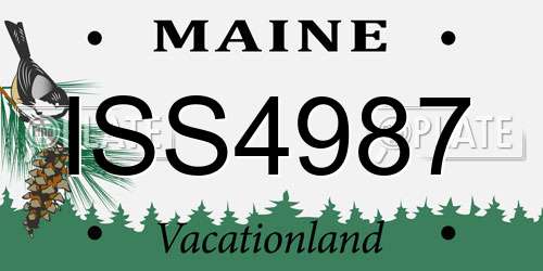 ISS4987 Maine License Plate