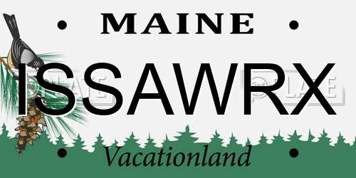 ISSAWRX Maine License Plate