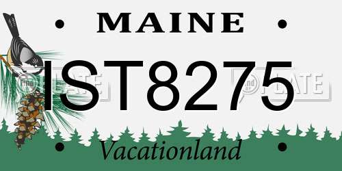 IST8275 Maine License Plate