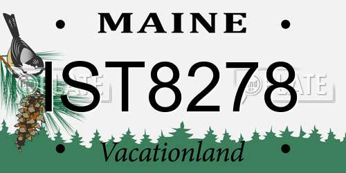 IST8278 Maine License Plate