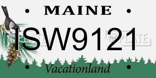 ISW9121 Maine License Plate