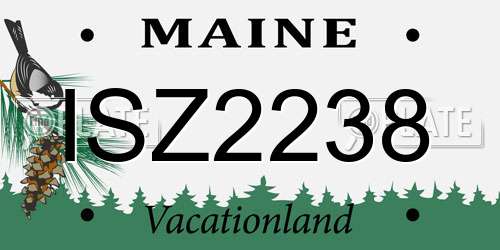 ISZ2238 Maine License Plate