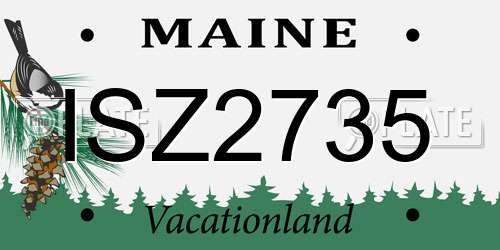 ISZ2735 Maine License Plate