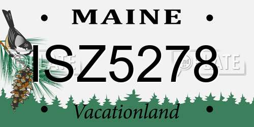 ISZ5278 Maine License Plate