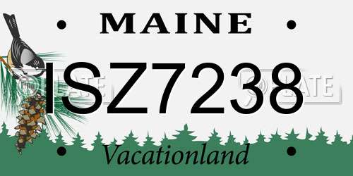 ISZ7238 Maine License Plate