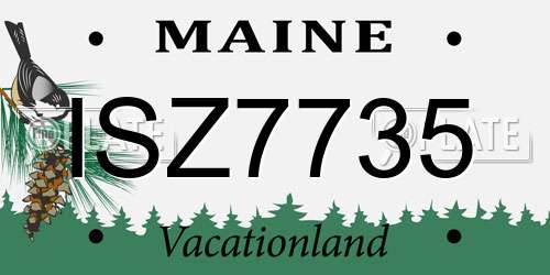 ISZ7735 Maine License Plate