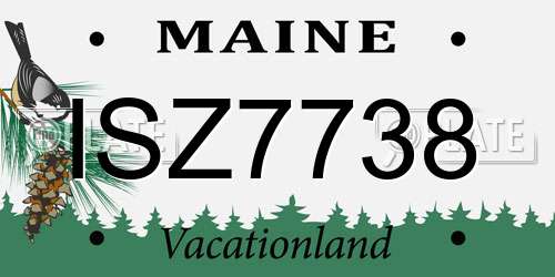 ISZ7738 Maine License Plate