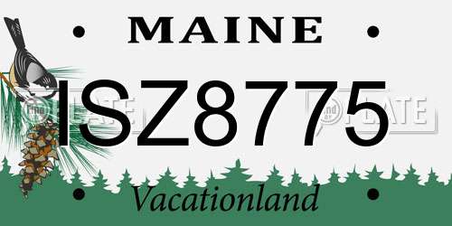 ISZ8775 Maine License Plate