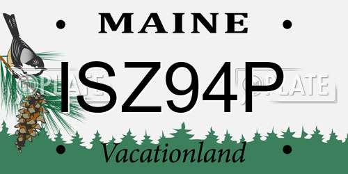 ISZ94P Maine License Plate