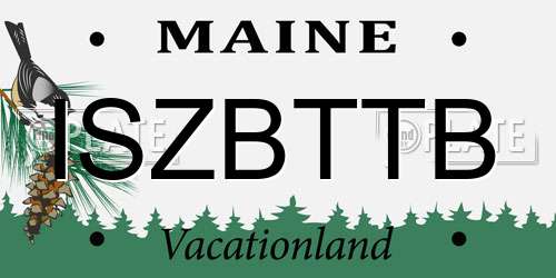 ISZBTTB Maine License Plate