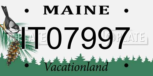 IT07997 Maine License Plate