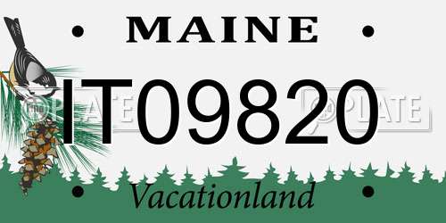IT09820 Maine License Plate