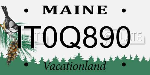 IT0Q890 Maine License Plate
