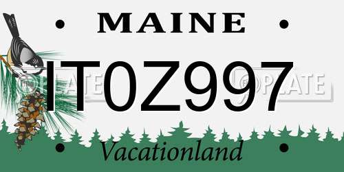 IT0Z997 Maine License Plate