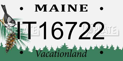 IT16722 Maine License Plate