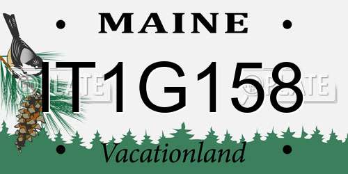 IT1G158 Maine License Plate