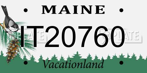 IT20760 Maine License Plate