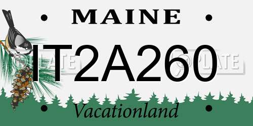 IT2A260 Maine License Plate