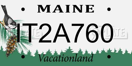 IT2A760 Maine License Plate