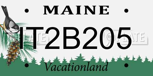 IT2B205 Maine License Plate