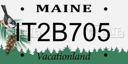 IT2B705 Maine License Plate