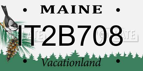 IT2B708 Maine License Plate