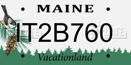IT2B760 Maine License Plate
