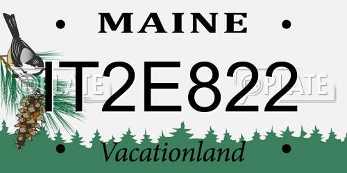 IT2E822 Maine License Plate