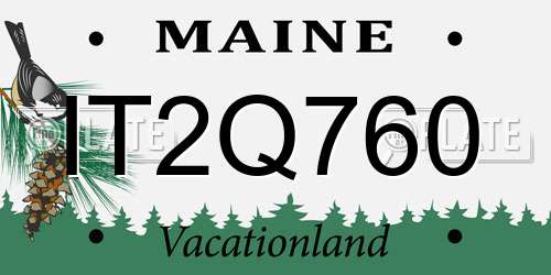 IT2Q760 Maine License Plate