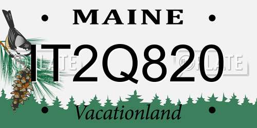 IT2Q820 Maine License Plate