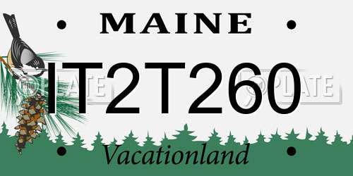 IT2T260 Maine License Plate
