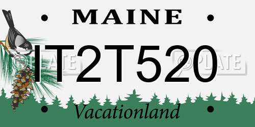 IT2T520 Maine License Plate