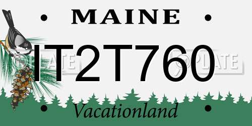 IT2T760 Maine License Plate
