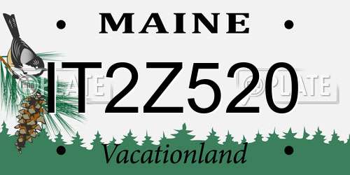 IT2Z520 Maine License Plate