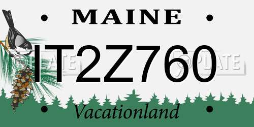 IT2Z760 Maine License Plate