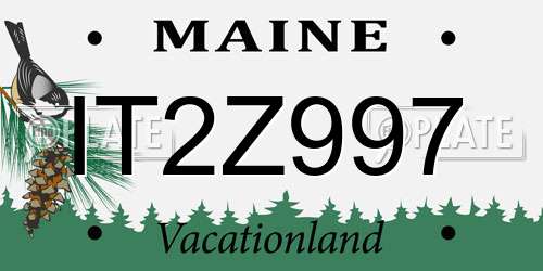 IT2Z997 Maine License Plate