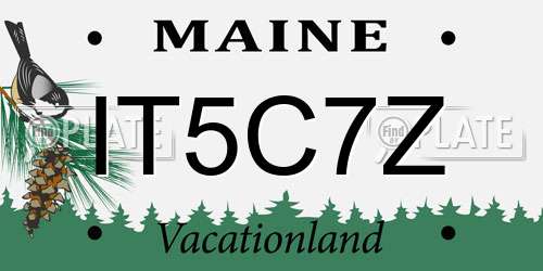 IT5C7Z Maine License Plate