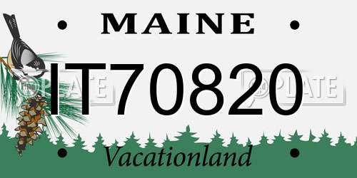 IT70820 Maine License Plate