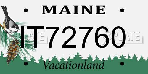 IT72760 Maine License Plate