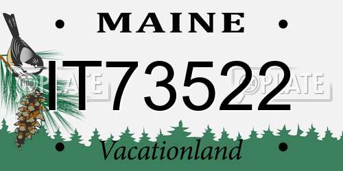 IT73522 Maine License Plate