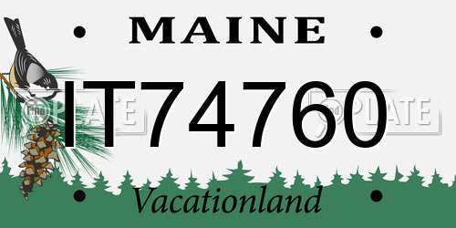 IT74760 Maine License Plate
