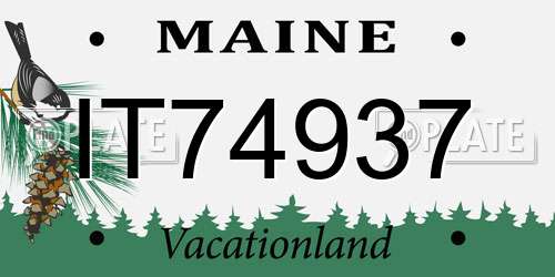 IT74937 Maine License Plate