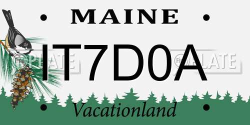 IT7D0A Maine License Plate