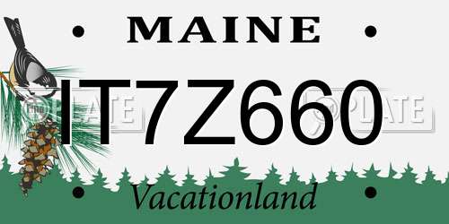 IT7Z660 Maine License Plate