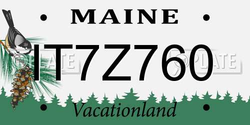 IT7Z760 Maine License Plate