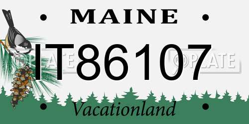 IT86107 Maine License Plate
