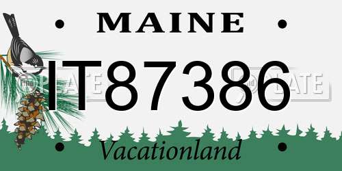 IT87386 Maine License Plate