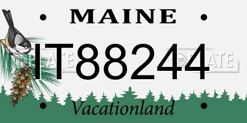 IT88244 Maine License Plate